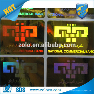 Holograma obtido com zolo com impressão de logotipos